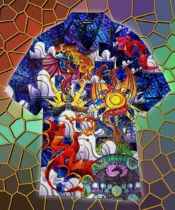 Stained Glass Dragon Hawaiian Shirt- For men and women - Fanshubus