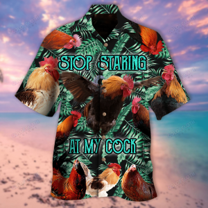Stop Staring At My Cock Hawaiian Shirt | For Men &amp; Women | Adult |- For men and women - Fanshubus