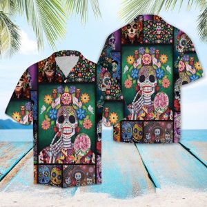 Sugar Skull Make Your Mind Fly Hawaiian Shirt- For men and women - Fanshubus