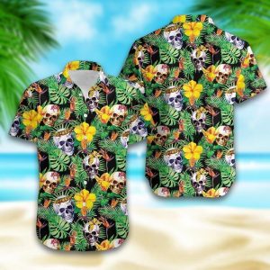 Summer Vibe Skull Bali Tropical Hawaiian Shirt- For men and women - Fanshubus