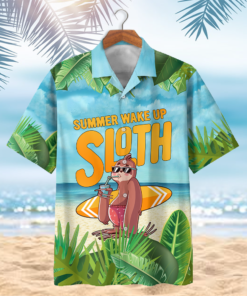 Summer Wake Up Sloth Hawaiian Shirt - DU1207 - For Men and Women - Fanshubus