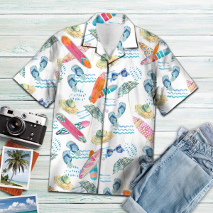 Surf Colorful Beach Tropical Polyester Hawaiian Shirt- For men and women - Fanshubus