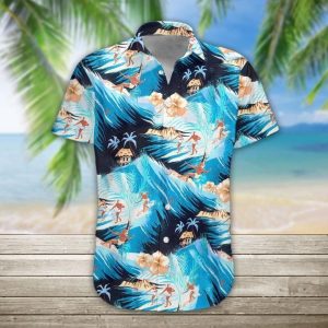 Surfing Hawaiian Shirt  Unisex  Full Size  Adult  Colorful- For men and women - Fanshubus