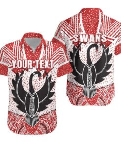 Sydney Hawaiian Shirt Indigenous Swans - Fanshubus