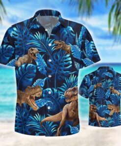 T-Rex Tropical Hawaiian Shirt - For Men and Women - Fanshubus