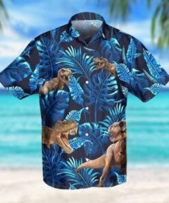 T-Rex Tropical Hawaiian Shirt S006Kqttd .