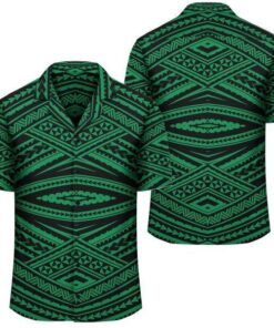 Tatau Green Hawaiian Shirt .