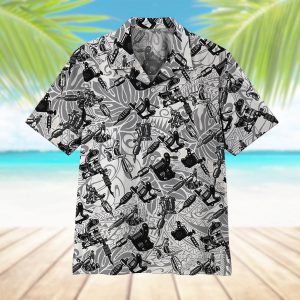 Tattoo Machine 3D All Over Printed Hawaiian Shirt  -  Unique Beach Shirt - For Men and Women Fanshubus