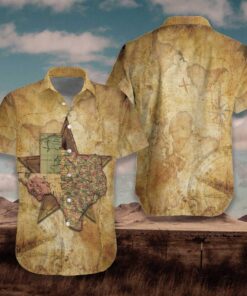 Texas Map The Lone Star Nation Unisex Hawaiian Shirt | For Men &amp; Women | Adult |- For men and women - Fanshubus