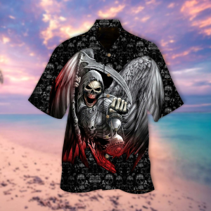 The Death of Time -  Reaper Skull Hawaiian Shirt - For Men and Women Fanshubus