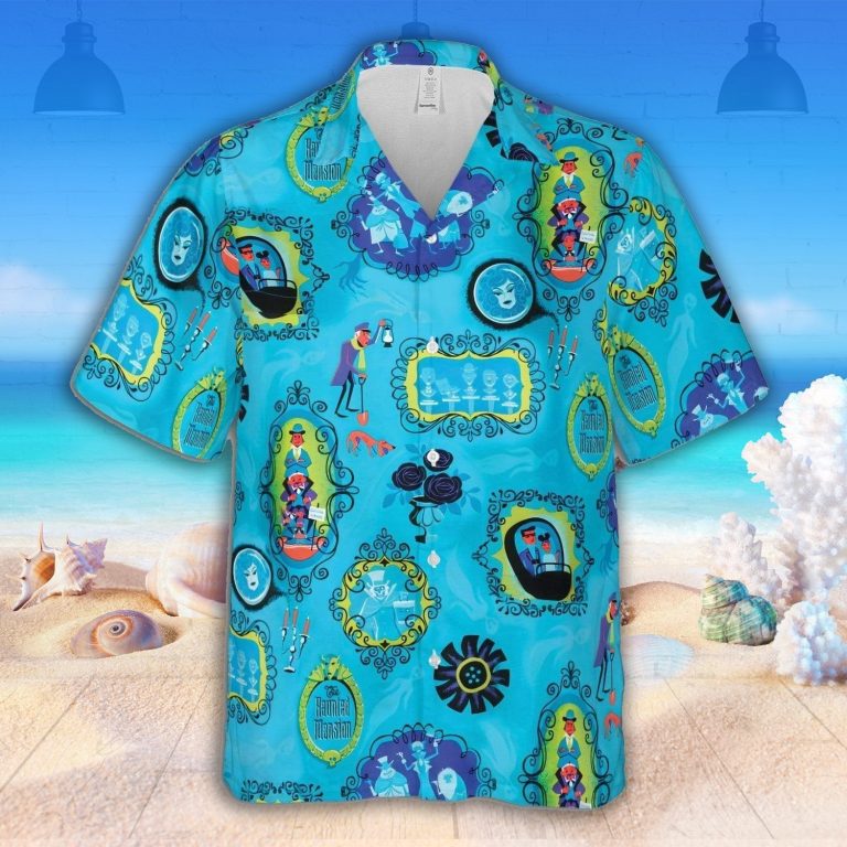 The Haunted Mansion Blue Hawaiian Shirt - For Men and Women - Fanshubus