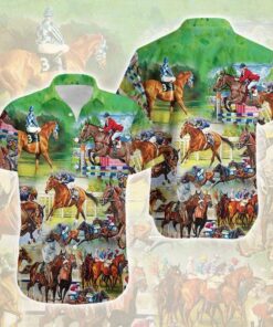 The Horse Race Is Beautiful Picture Hawaiian Shirt- For men and women - Fanshubus