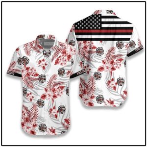 The Red Line Flag Firefighter Hawaiian Shirt | For Men &amp; Women | Adult |- For men and women - Fanshubus