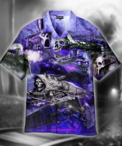 The Skull Storm Trains Hawaiian Shirt- For men and women - Fanshubus