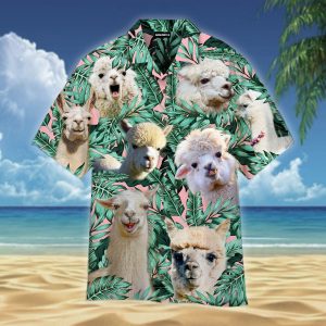 The Tropical Llama Lover Hawaiian Shirt | For Men &amp; Women | Adult |- For men and women - Fanshubus