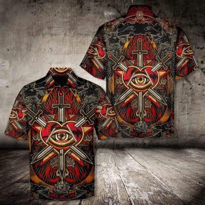 Three Of Swords By Tarot Love Hawaiian Shirt- For men and women - Fanshubus