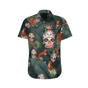 Tiger Bengals Skull Hawaiian Shirt- For men and women - Fanshubus