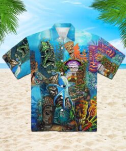 Tiki Bar Under The Sea Hawaiian Shirt  -  Unisex  -  Full Size  -  Adult  -  Colorful  -