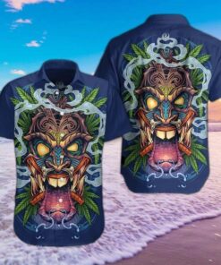 Tiki Head Hawaiians Navy Awesome Design Hawaiian Shirt- For men and women - Fanshubus