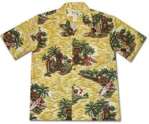 Tiki Island Yellow Aloha Hawaiian Shirts- For men and women - Fanshubus