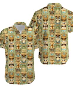 Tiki Mask Vintage Aloha Hawaiian Shirt- For men and women - Fanshubus