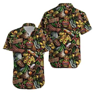 Tiki Tropical Beautiful Aloha Hawaiian Shirt- For men and women - Fanshubus