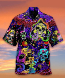 Toxic Skull Life Is Colorful Hawaiian Shirt  -  Crazy Funny Hawaiian Shirt  -  Vintage Hawaiian Shirt - For Men and Women Fanshubus