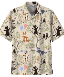 Tree Cat Hawaiian Shirt- For men and women - Fanshubus