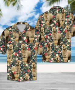 Tropical Alpaca Hawaiian Shirt .