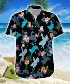 Tropical Bull Riding Hawaiian Shirt - For men and women - Fanshubus