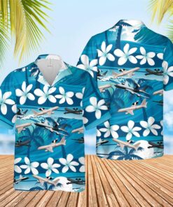 Tropical Flower Boeing E-3 Sentry Aloha Hawaiian Shirt- For men and women - Fanshubus