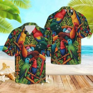 Tropical Parrot Hawaiian Shirt - For Men & Women - Adult