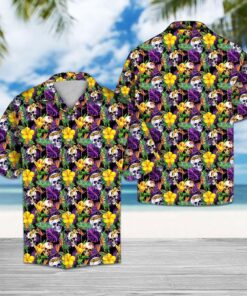 Tropical Purple Skull Hawaiian Shirt - For Men and Women Fanshubus