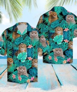 Tropical Scottish Fold Green Best Design Hawaiian Shirt- For men and women - Fanshubus