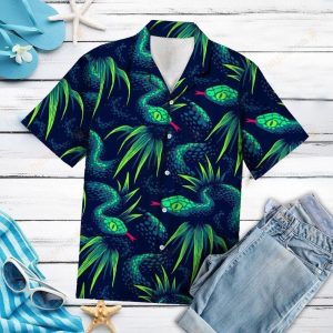 Tropical Snake Blue Best Design Hawaiian Shirt- For men and women - Fanshubus