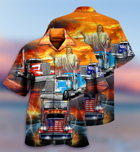 Truck Driver Jesus Bless Hawaiian Shirt | For Men &amp; Women | Adult |- For men and women - Fanshubus