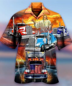 TRUCKS HAWAIIAN SHIRT  -  Unique Beach Shirt - For Men and Women Fanshubus