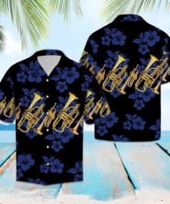 Trumpet For Vacation Blue Awesome Design Hawaiian Shirt - For men and women - Fanshubus