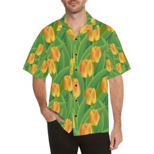 Tulip Orange Pattern Print Design TP Hawaiian Shirt- For men and women - Fanshubus