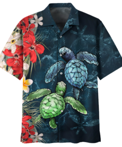 Turtle Hawaiian Shirt -  Short - For Men and Women Fanshubus