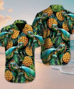 Turtle Pineapple Hawaiian Shirt- For men and women - Fanshubus