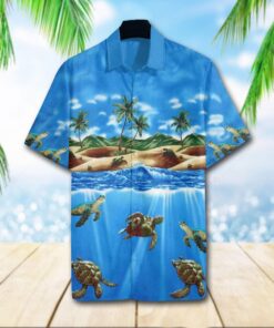 Turtle Sea Hawaiian Shirt 3D .