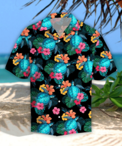 Turtles Hibiscus Tropical Hawaiian Shirt