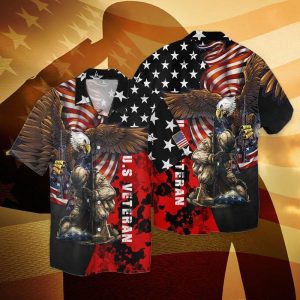 U.S Veteran Blood And Tear 3D Full Print Hawaiian Shirt Shirt- For men and women - Fanshubus