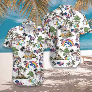 Unicorn American Flag Hawaiian Shirt | For Men &amp; Women | Adult |- For men and women - Fanshubus
