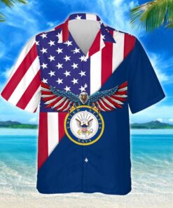 United States Navy American Eagle Hawaiian Shirt TRL1083HW - For Men and Women - Fanshubus