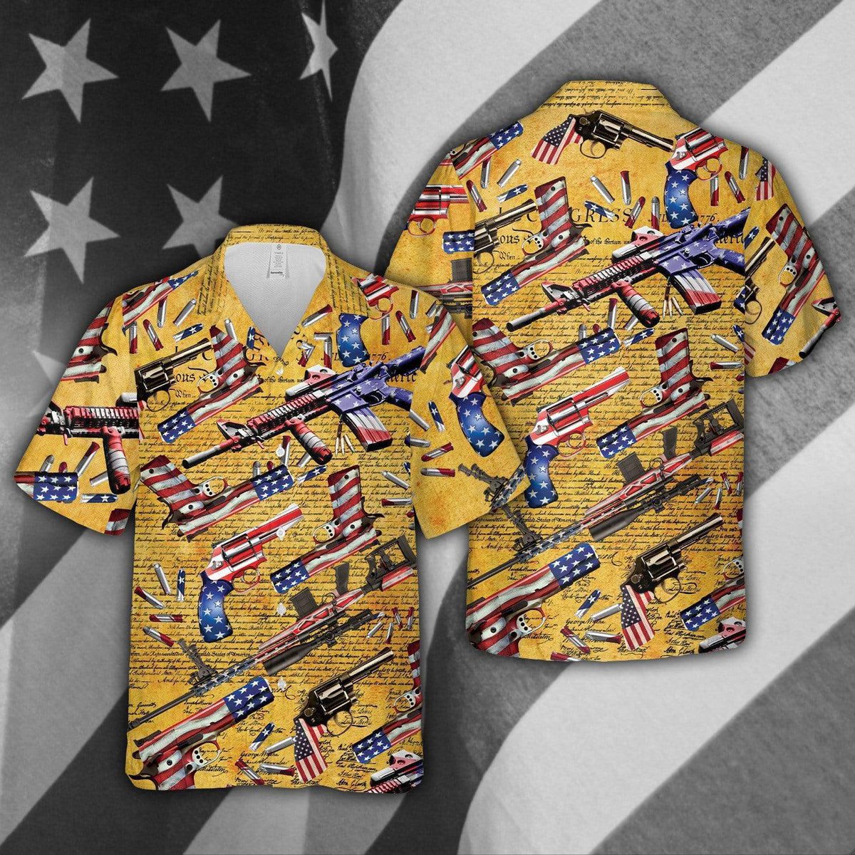 us_flag_gun_yellow_unisex_hawaiian_shirts_unique_beach_shirt_1272.jpg