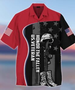 Us Veteran Honor The Fallen Hawaiian Shirt- For men and women - Fanshubus