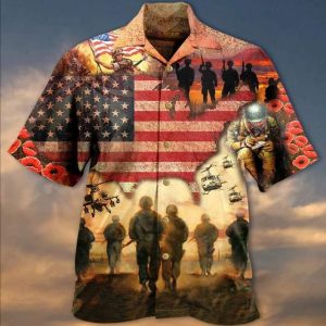 Veterans Blood Sweat And Tear Soldiers Hawaiian Shirt- For men and women - Fanshubus