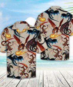 Viking Dragon Hawaiian Shirt .